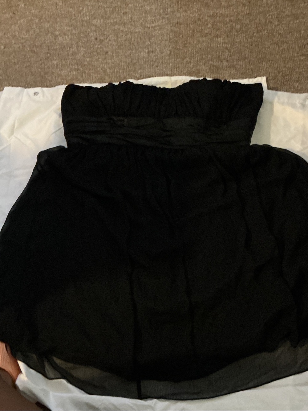 Deb Strapless Black Chiffon Party Dress